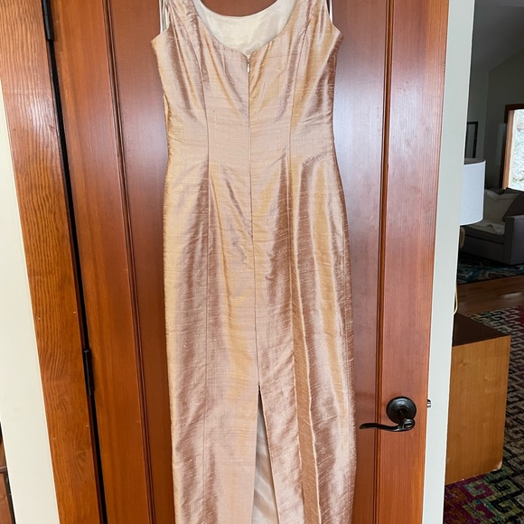 Watters & Watters 100% Silk Dress with Cap, Size 4 ,Champagne Vintage 90… - Picture 5 of 7